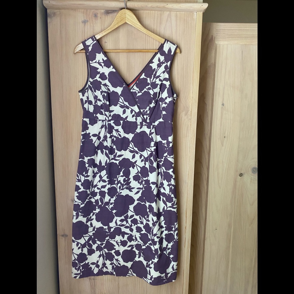 Boden Violet and White Floral Midi Dress